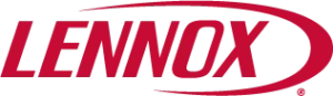 Lennox logo in bold red letters with a curved red line above and below part of the text, featured alongside the Auchinachie brand, on a transparent background.