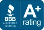 Auchinachie BBB Accredited Business logo with an "A+ rating" on a blue background.